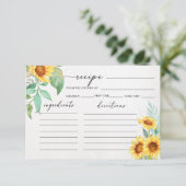 Zonnebloem minimalistische receptkaart (Staand voorkant)