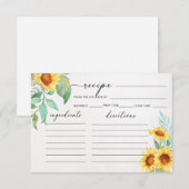 Zonnebloem minimalistische receptkaart (Voorkant / Achterkant)