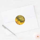 Zonnebloem, Miss You Ronde Sticker (Envelop)