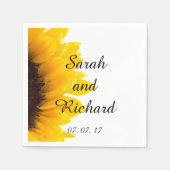Zonnebloem moderne bruiloft papieren servetten (Voorkant)