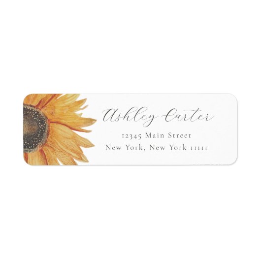 Zonnebloem Moderne Chic Return Address Label (Voorkant)
