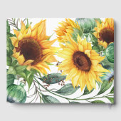 Zonnebloem Moderne Waterverf Trouwdag Gastenboek (Achterkant)
