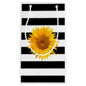 Zonnebloem Moderne Zwarte en Witte Stripes Klein Cadeauzakje (Voorkant)