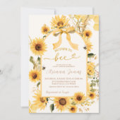 Zonnebloem moeder naar Bee Baby shower Invitation Kaart (Voorkant)