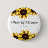 Zonnebloem Moeder van de Bruid Bloem Knop Ronde Button 5,7 Cm (Voorkant)