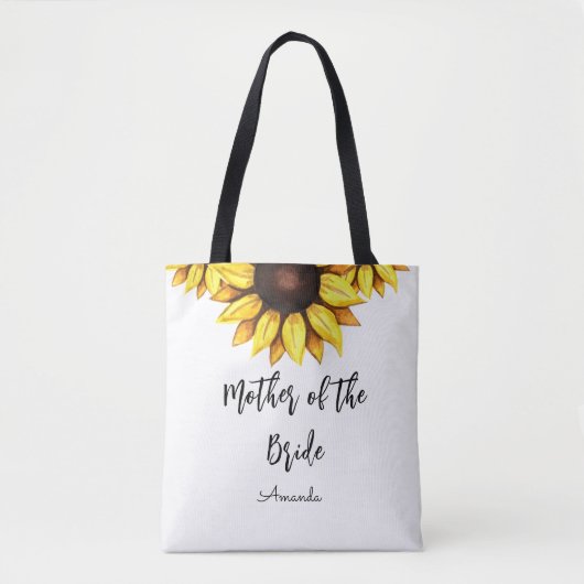 Zonnebloem moeder van de bruid bruiloft Canvas tas (Voorkant)