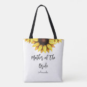 Zonnebloem moeder van de bruid bruiloft Canvas tas (Achterkant)