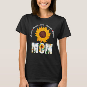 Zonnebloem Moederbouwer Friend Cute Mothe T-shirt