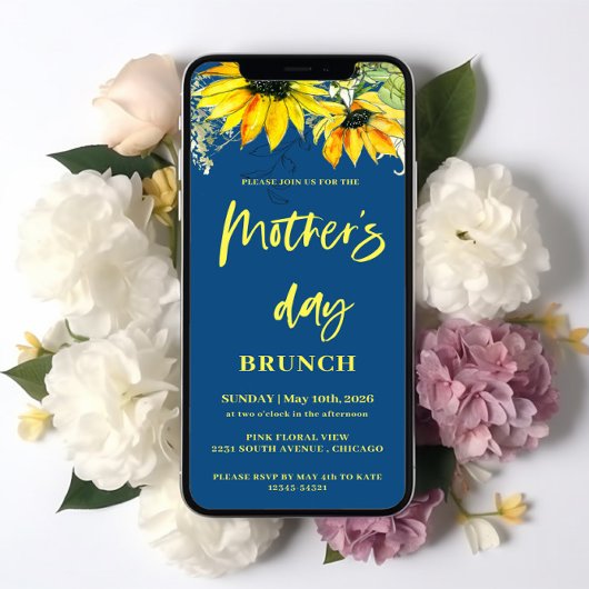 Zonnebloem Moederdag Brunch Digitaal Kaart