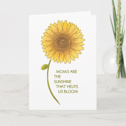 Zonnebloem Moederdagkaart Kaart (Voorkant)
