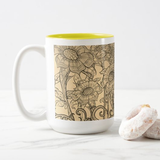Zonnebloem mok (Met donut)