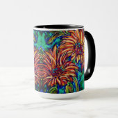 Zonnebloem mok met bloemenprint (Voorkant rechts)