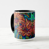 Zonnebloem mok met bloemenprint (Voorkant links)