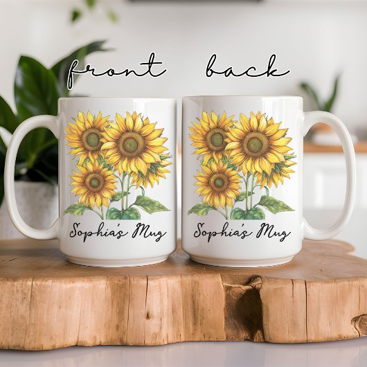 Zonnebloem mok voor vrouwen, aangepast moederdag c