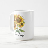 Zonnebloem mok voor vrouwen, aangepast moederdag c (Voorkant links)