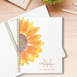 Zonnebloem Monogram 2025 Planner<br><div class="desc">Deze bloemplanner is versierd met een zonnebloem met een gele waterverf en een monogram in stijlvolle typografie. Het is gemakkelijk aan te passen en een geweldig cadeau voor een zonnebloemliefhebber. Originele Waterverf © Michele Davies.</div>