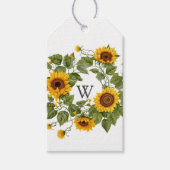 Zonnebloem Monogram Cadeaulabel (Voorkant)