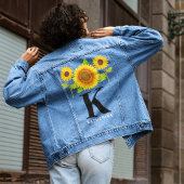 Zonnebloem Monogram Dames trouwkleding Denim Jacket
