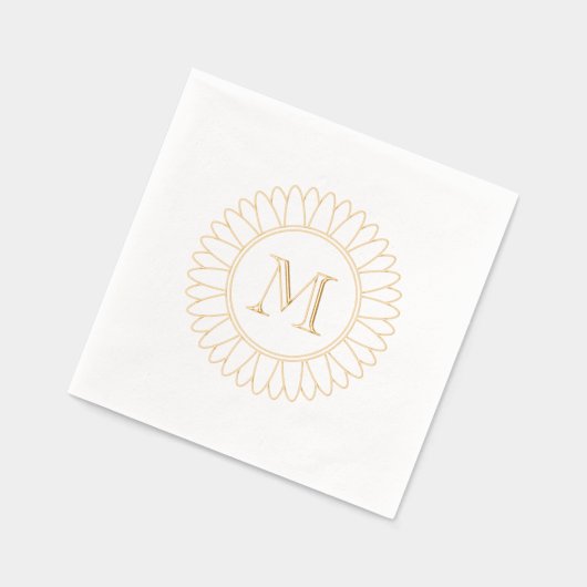 Zonnebloem Monogram Initiaal Folie Servetten (Links)