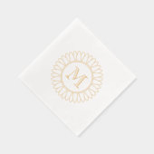 Zonnebloem Monogram Initiaal Folie Servetten (Rechts)