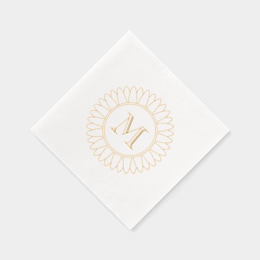 Zonnebloem Monogram Initiaal Folie Servetten (Rechts)