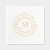 Zonnebloem Monogram Initiaal Folie Servetten (Voorkant)