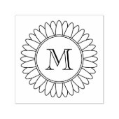 Zonnebloem Monogram Initiaal Zelfinktende Stempel (Design)