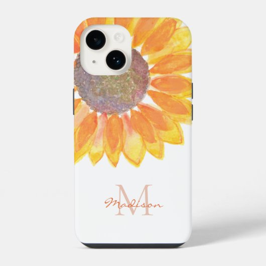 Zonnebloem Monogram iPhone Hoesje (Achterkant)