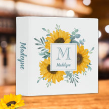 Zonnebloem Monogram Naam Gepersonaliseerd