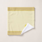 Zonnebloem & Monogram op Licht Beige Bad Handdoek (Wasdoekje)