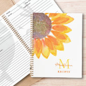 Zonnebloem monogram recept notitieboek