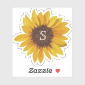 Zonnebloem Monogram Waterverf Sticker (Vel)