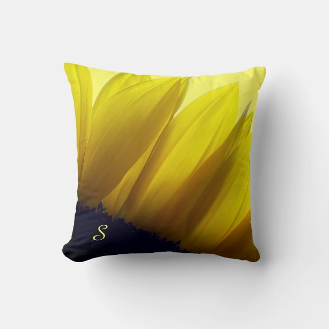 Zonnebloem Monogrammen Kussen (Voorkant)