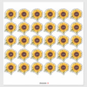 Zonnebloem Monogrammering Envelopzegel Sticker (Vel)