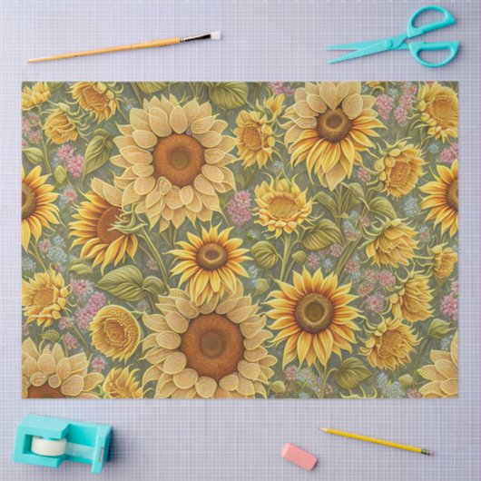 Zonnebloem mooi modern Collectie Tissuepapier (Craft)