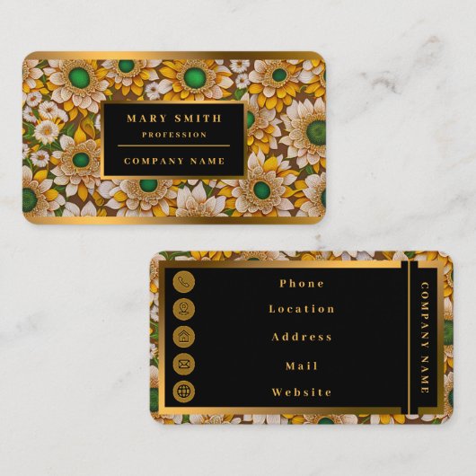 Zonnebloem mooi Populair Collectie Visitekaartje (Voorkant / Achterkant)