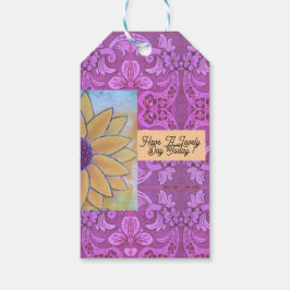 Zonnebloem mooie dag cadeaulabel