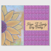 Zonnebloem mooie dag cadeaupapier (Vlak)