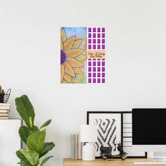 Zonnebloem Mooie Dag Poster (Thuiskantoor)