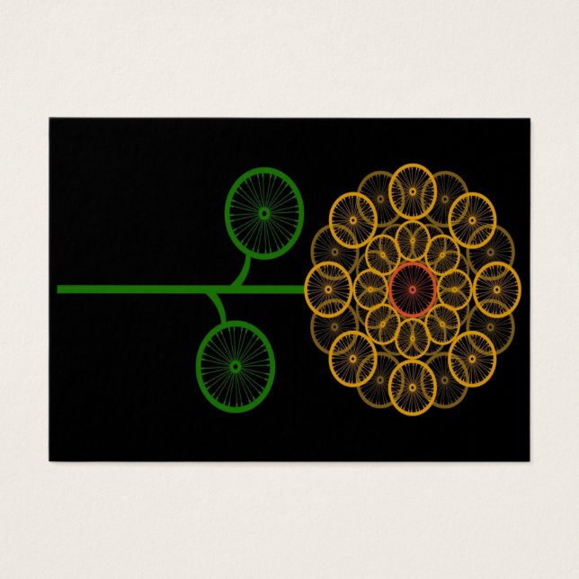 Zonnebloem - mooie fiets - Funny Birthday Gift Visitekaartje (Voorkant)