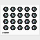 Zonnebloem Moon Art Pastel Gothic Beauful Flower Ronde Sticker (Vel)