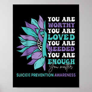 Zonnebloem Motiverende Steun Preventie Zelfmoord B Poster