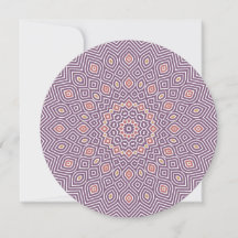 Zonnebloem Mozaïek Ronde Nota Kaart in Violet