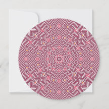 Zonnebloem Mozaïek Ronde Note Kaart in Cranberry R