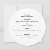 Zonnebloem Mozaïek Ronde Uitnodiging in Olijfgroen (Achterkant)