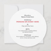 Zonnebloem Mozaïek Ronde Uitnodiging in Roos Rood (Achterkant)