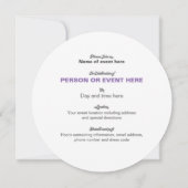 Zonnebloem Mozaïek Ronde Uitnodiging in Ultraviole (Achterkant)