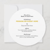 Zonnebloem Mozaïek Ronde Uitnodiging in Zwart Goud (Achterkant)