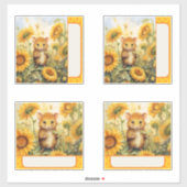 Zonnebloem muis sticker (Vel)
