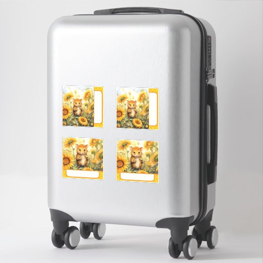 Zonnebloem muis sticker (Koffer)